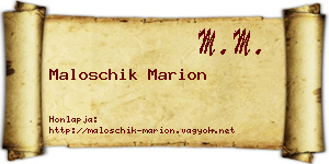 Maloschik Marion névjegykártya